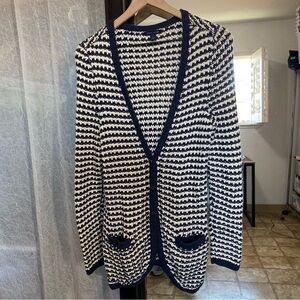 Tommy Hilfiger Women’s M Cotton Knit Button up V Neck Cardigan Sweater
